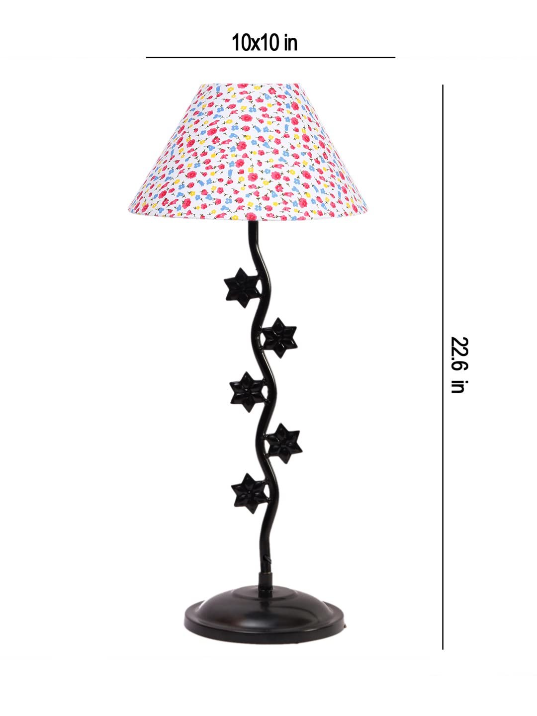 Printed Cotton Zig zag Star Table lamp with Iron Base (AE33)