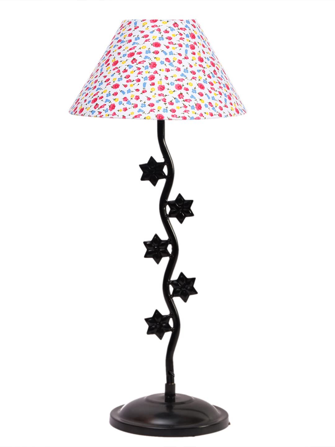 Printed Cotton Zig zag Star Table lamp with Iron Base (AE33)