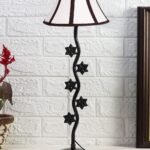 Multi Cotton Zig Zag Star Table lamp with Iron Base (AE36)