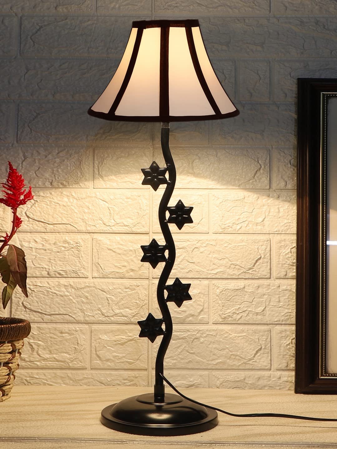 Multi Cotton Zig Zag Star Table lamp with Iron Base (AE36)