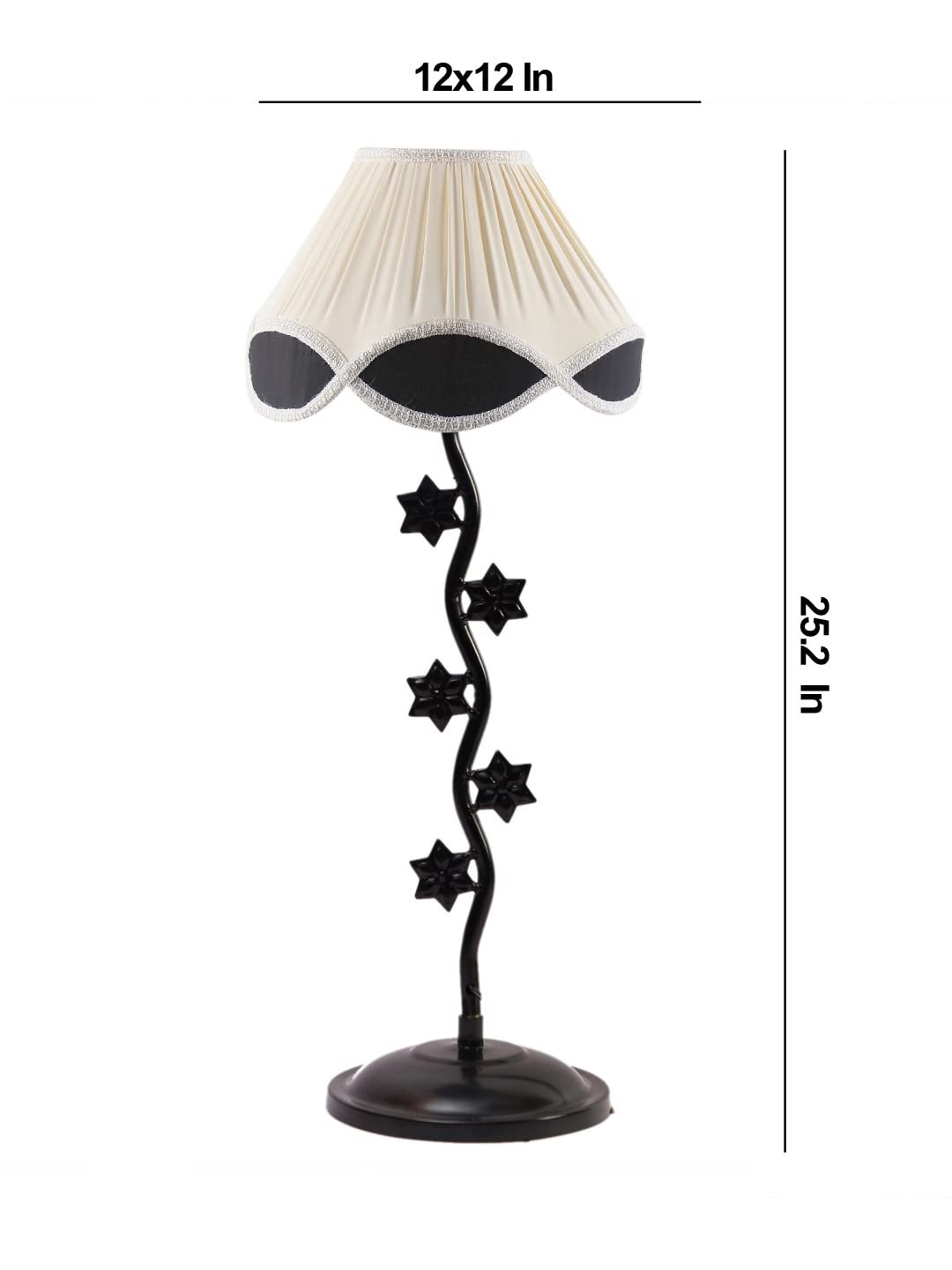 Vintage Multi Cotton Zig Zag Star Table lamp with Iron Base (AE37)