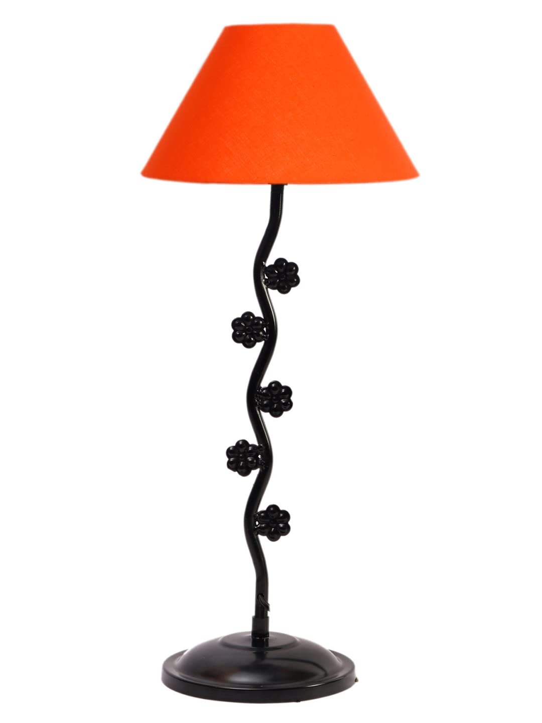 Orange Cotton Zig zag Tikli Table lamp with Iron Base (AE42)
