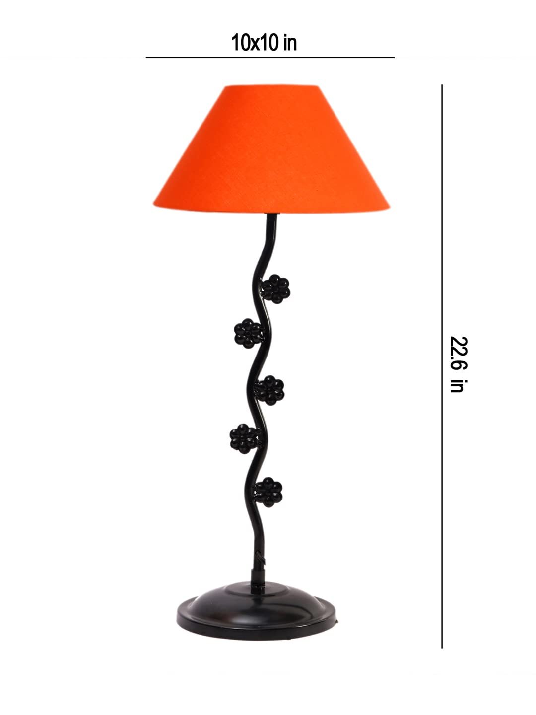 Orange Cotton Zig zag Tikli Table lamp with Iron Base (AE42)
