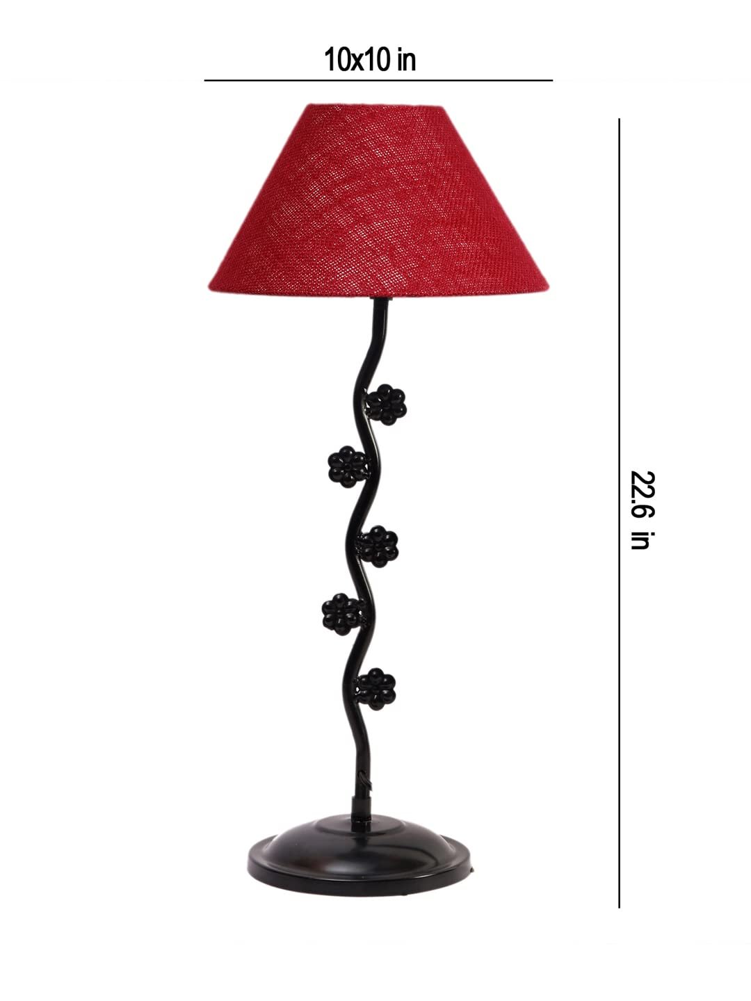 Maroon Jute Zig zag Tikli Table lamp with Iron Base (AE48)