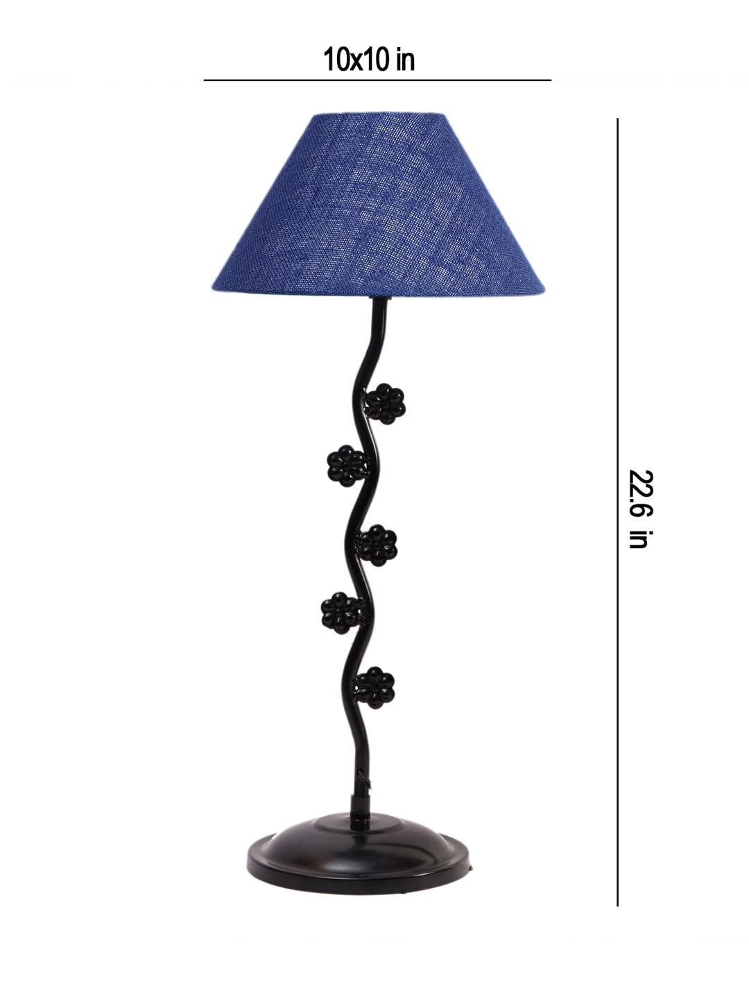 Blue Jute Zig zag Tikli Table lamp with Iron Base (AE49)