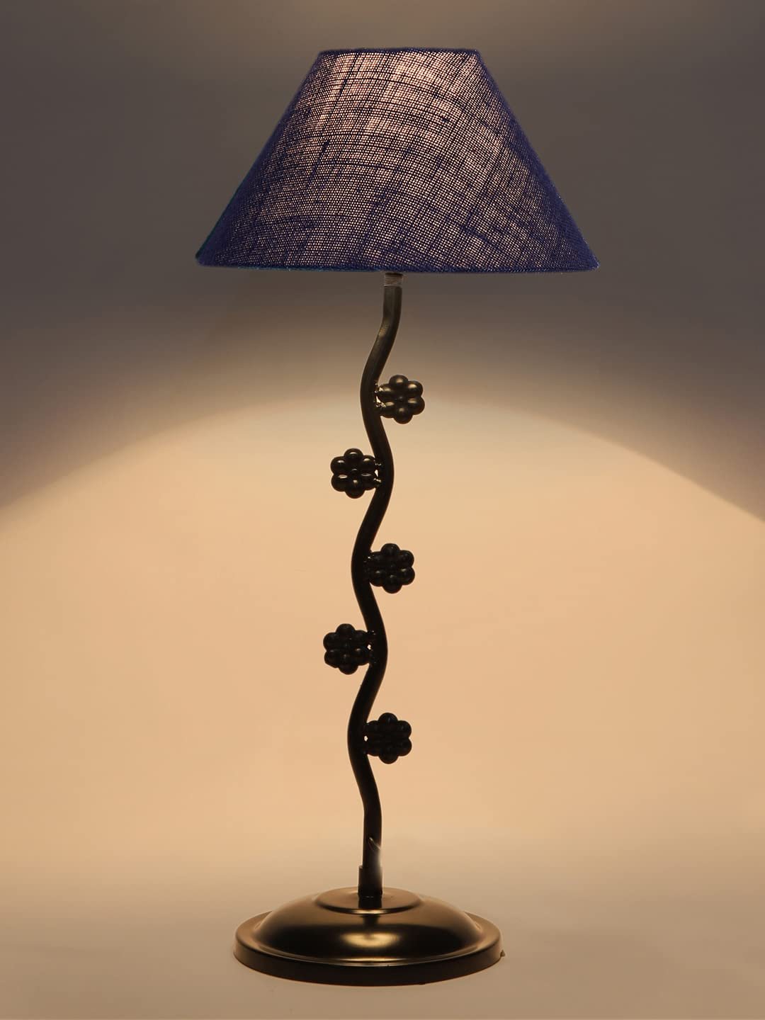 Blue Jute Zig zag Tikli Table lamp with Iron Base (AE49)