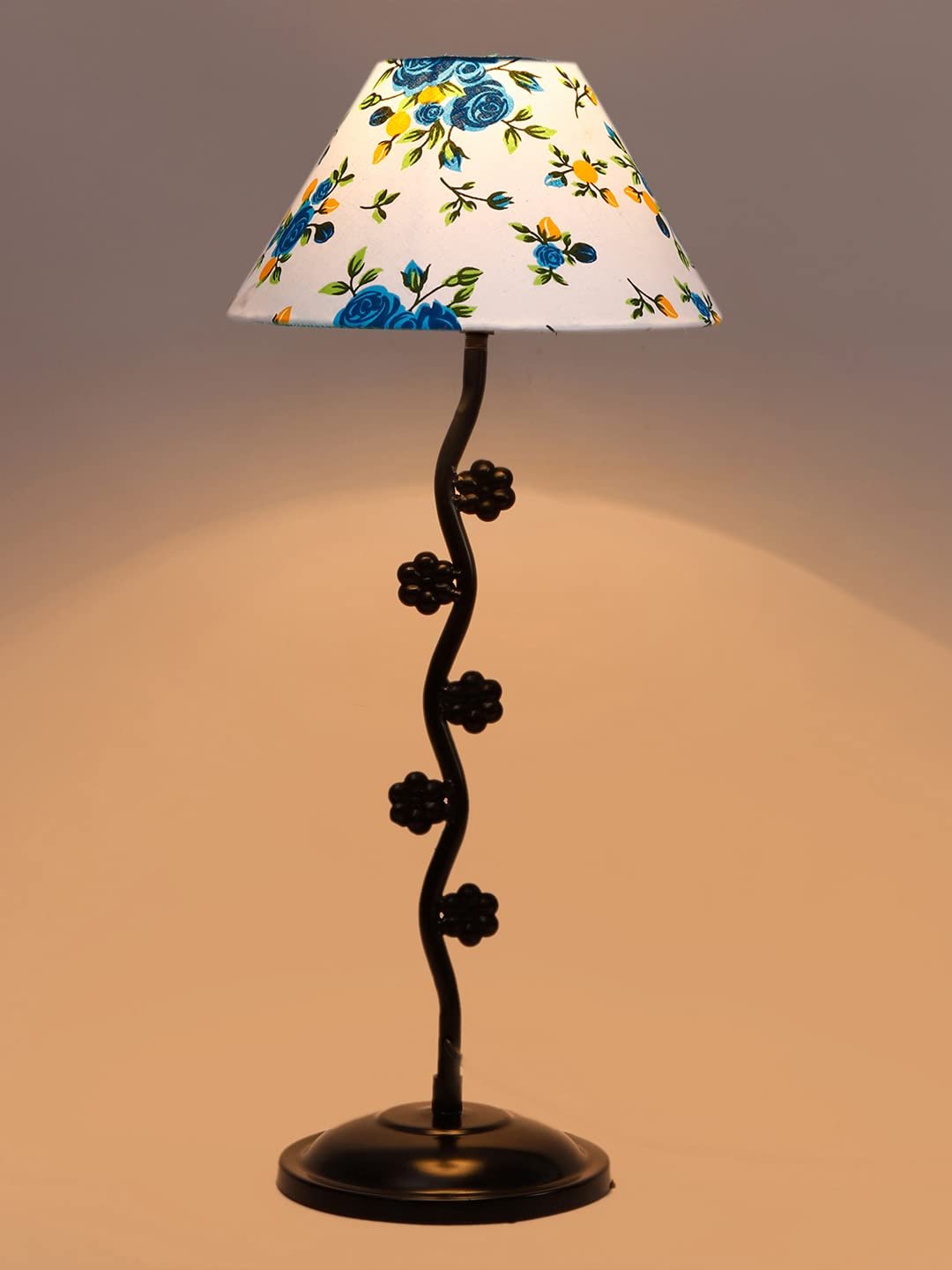 Printed Cotton Zig zag Tikli Table lamp with Iron Base (AE50)