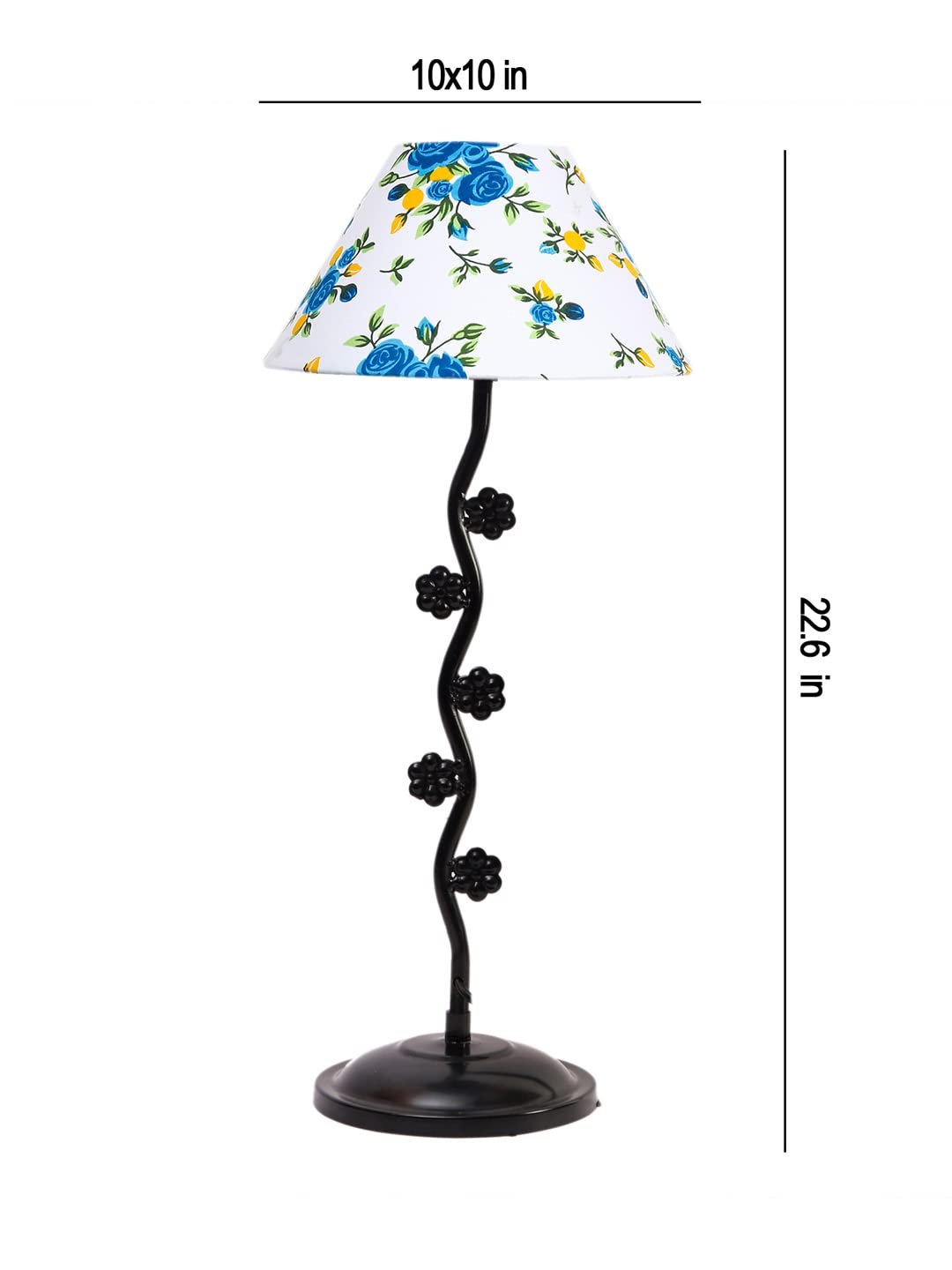 Printed Cotton Zig zag Tikli Table lamp with Iron Base (AE50)