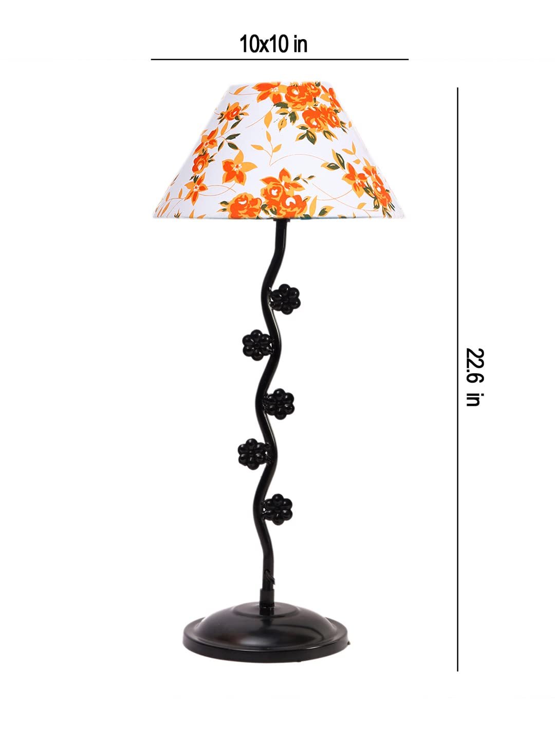 Printed Cotton Zig zag Tikli Table lamp with Iron Base (AE51)