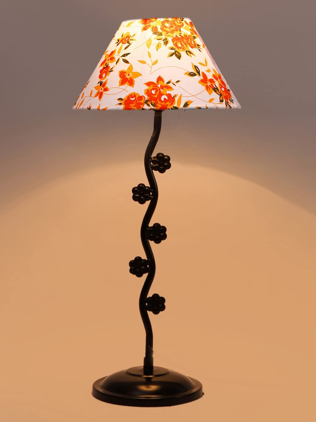 Printed Cotton Zig zag Tikli Table lamp with Iron Base (AE51)