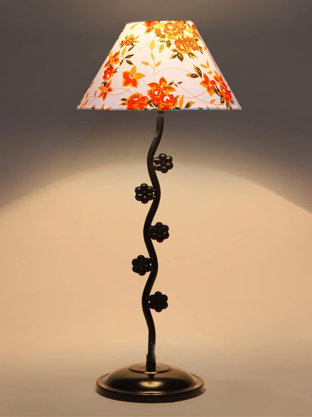 Printed Cotton Zig zag Tikli Table lamp with Iron Base (AE51)