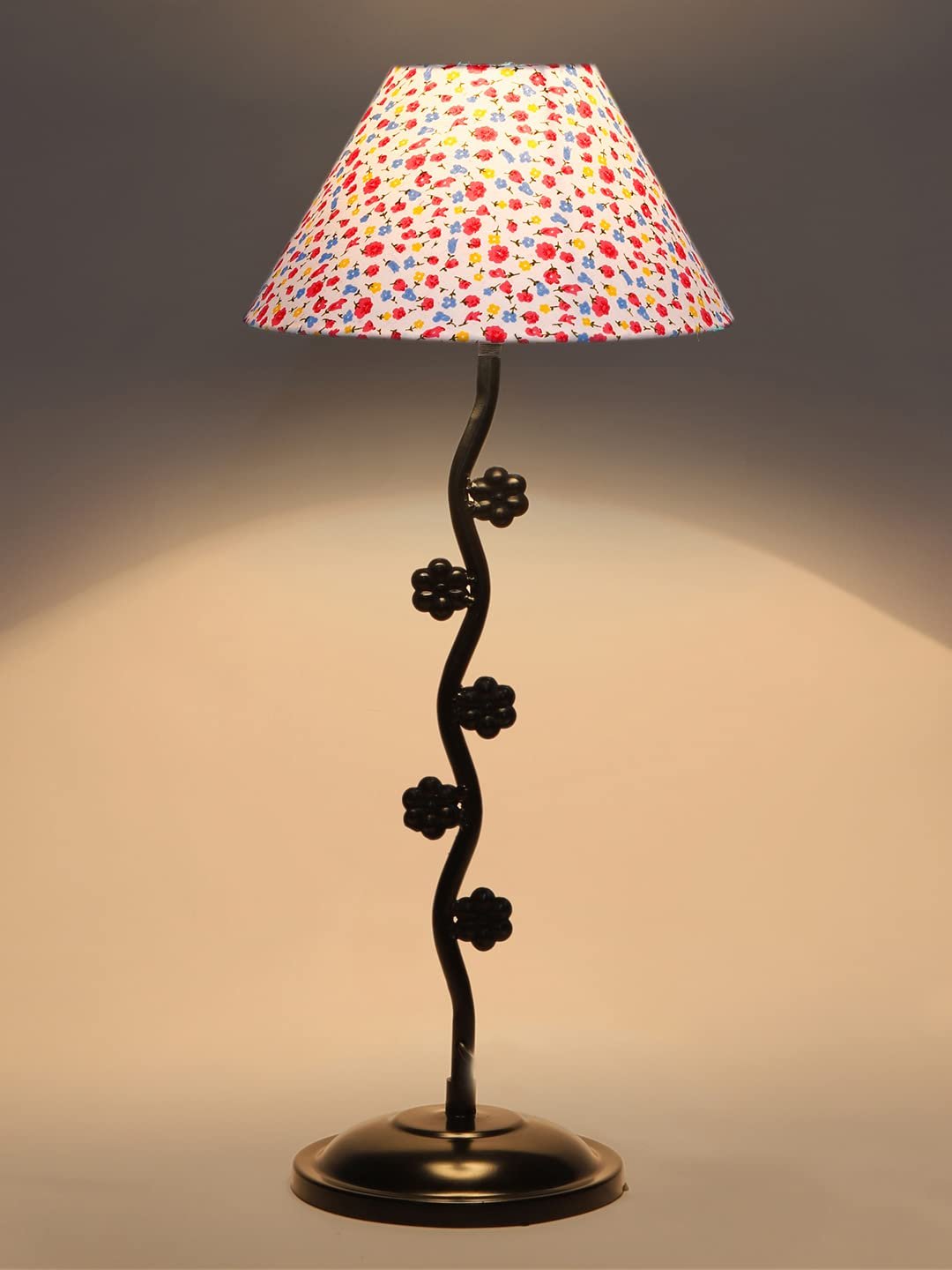 Printed Cotton Zig zag Tikli Table lamp with Iron Base (AE52)