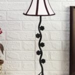 Multi Cotton Zig Zag Tikli Table lamp with Iron Base (AE55)