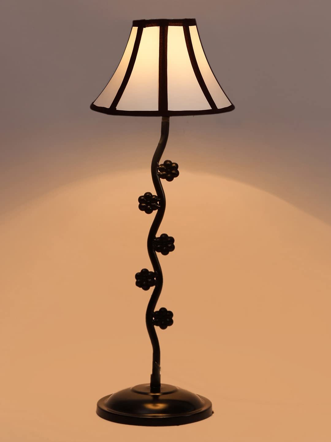 Multi Cotton Zig Zag Tikli Table lamp with Iron Base (AE55)