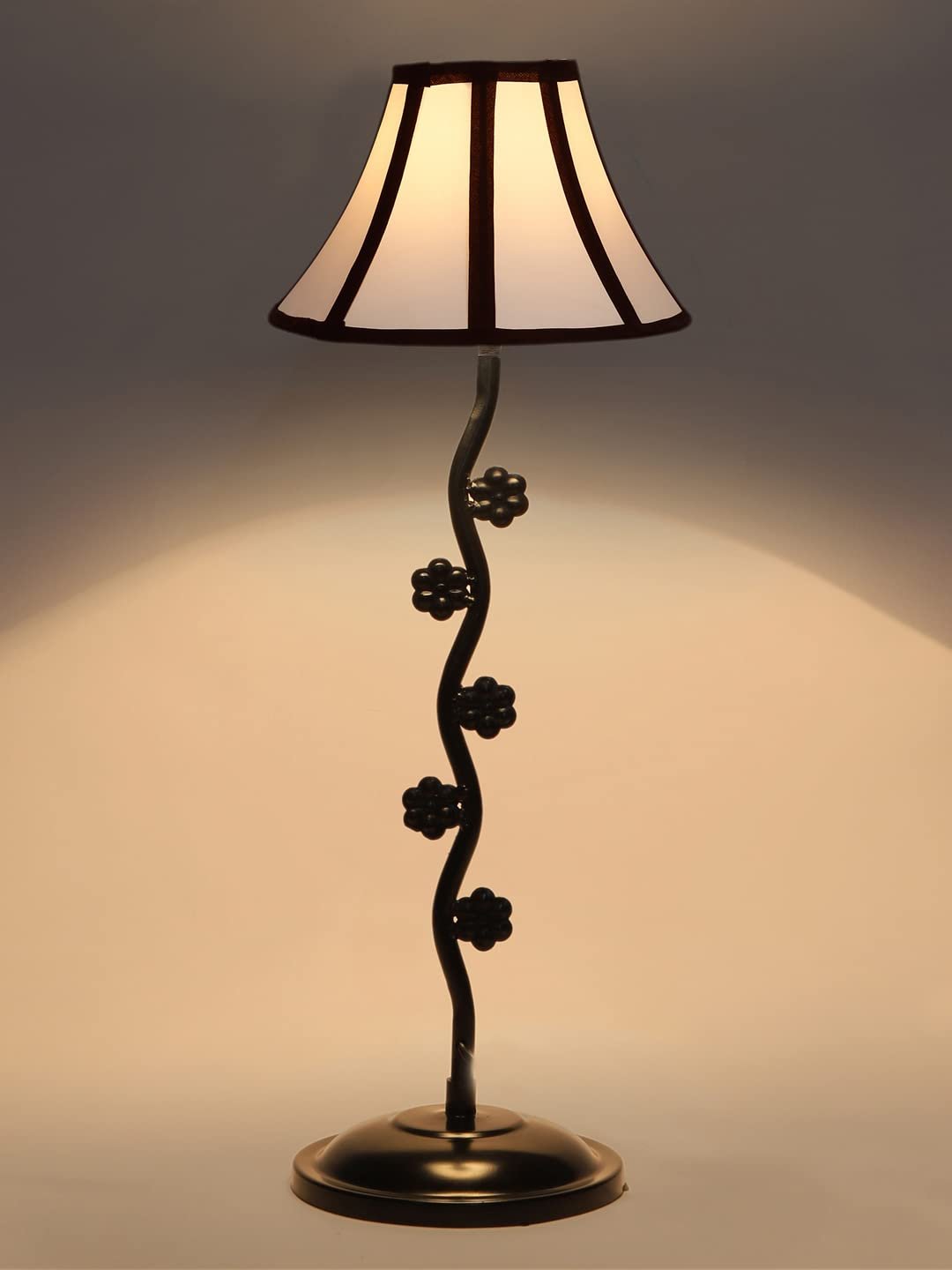 Multi Cotton Zig Zag Tikli Table lamp with Iron Base (AE55)