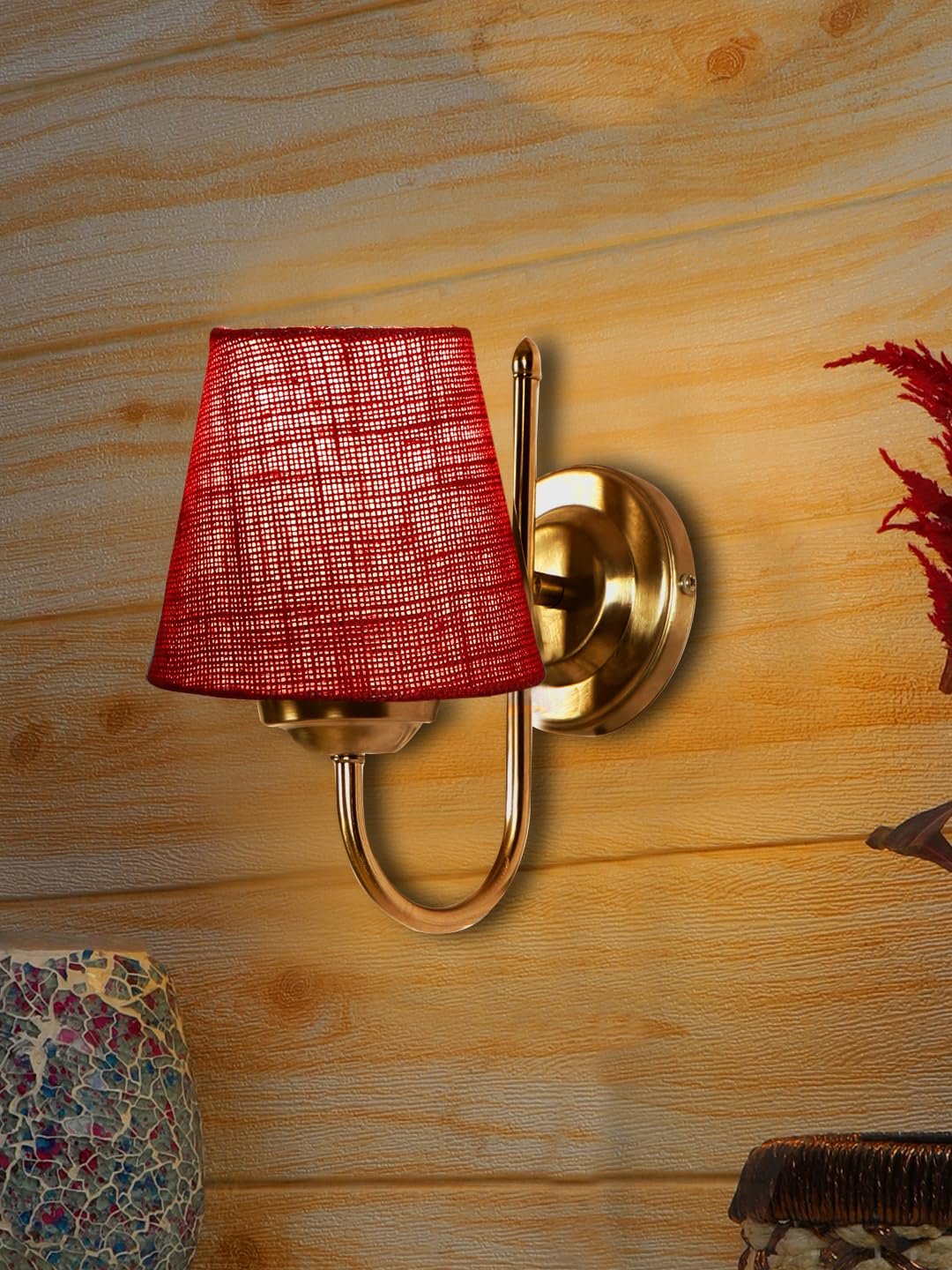 White Wood Square Table lamp with Mosaic Glass -FD39