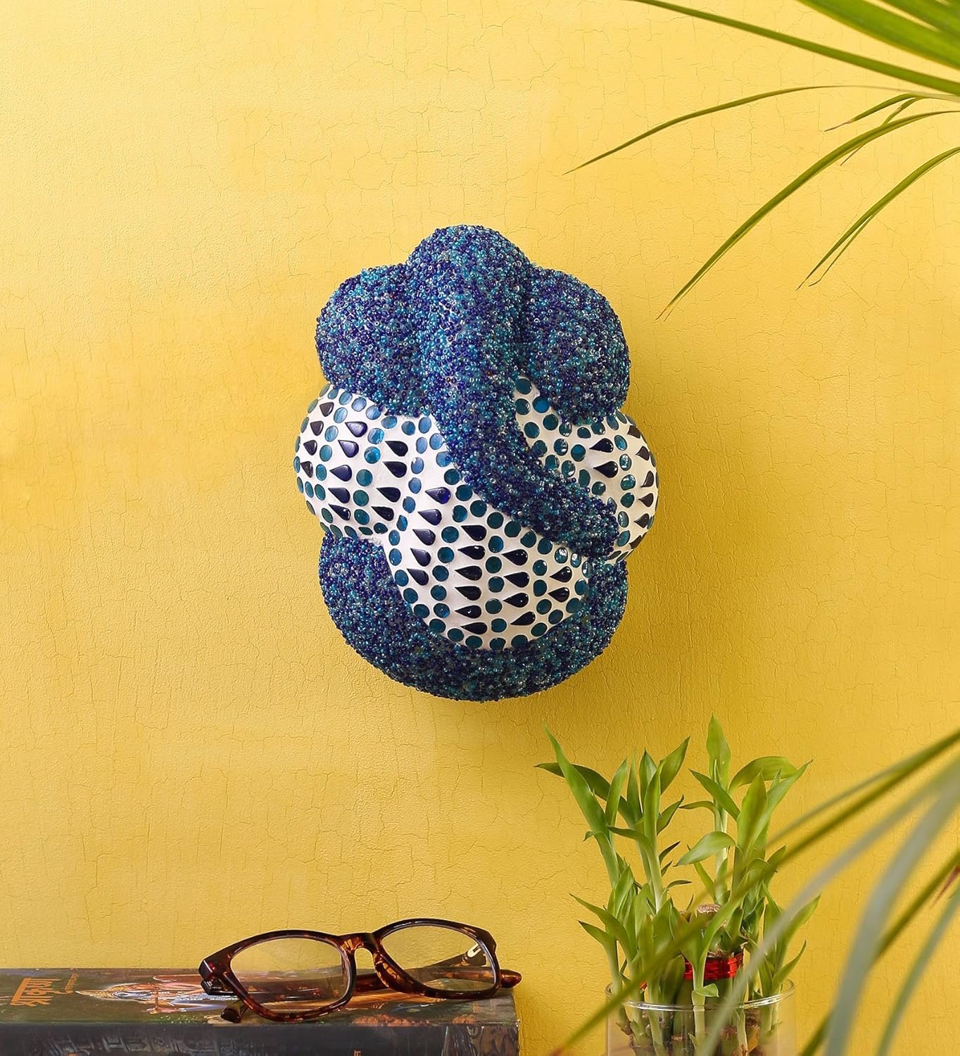 Blue Beads Ganesha Wall Mounted Light for Living Room