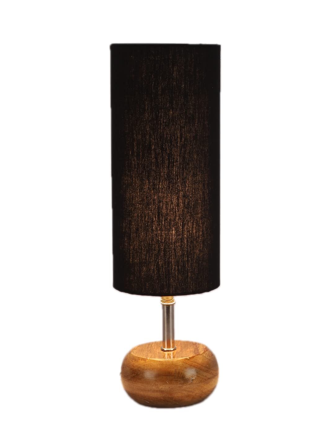 Wood Table lamp with Black Cotton Shade