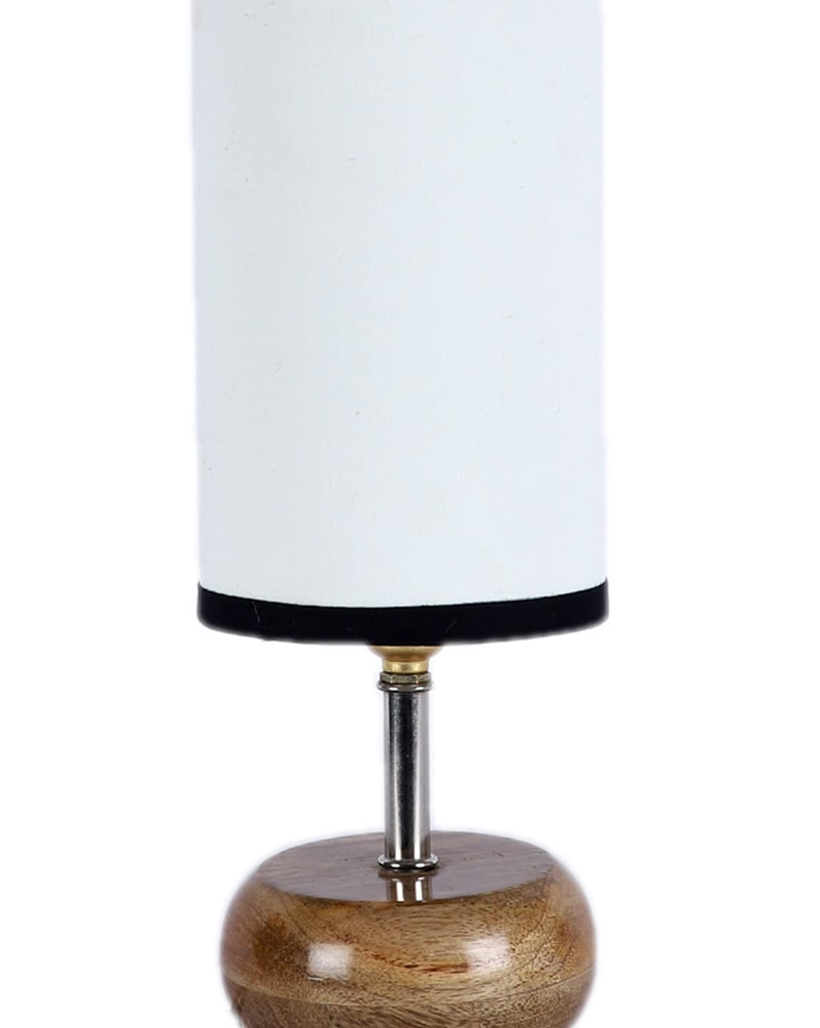 Wood Table lamp with Multicolor Cotton Shade