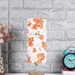 Wood Table lamp with Multicolor Cotton Shade