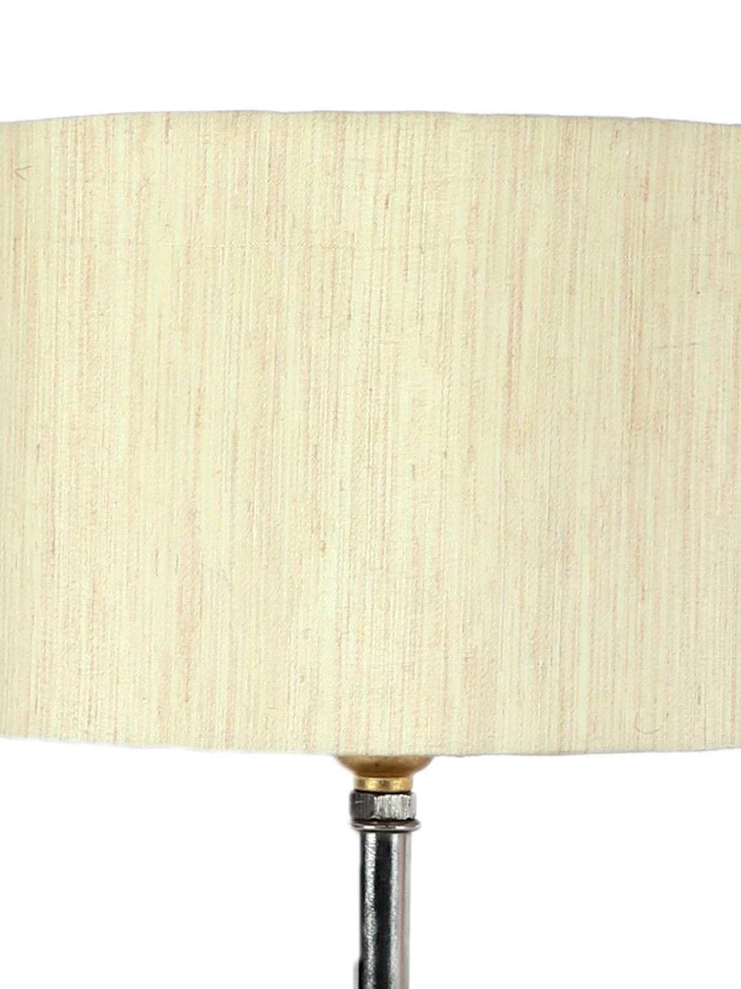 Wood Table lamp with Off-White Cotton Shade