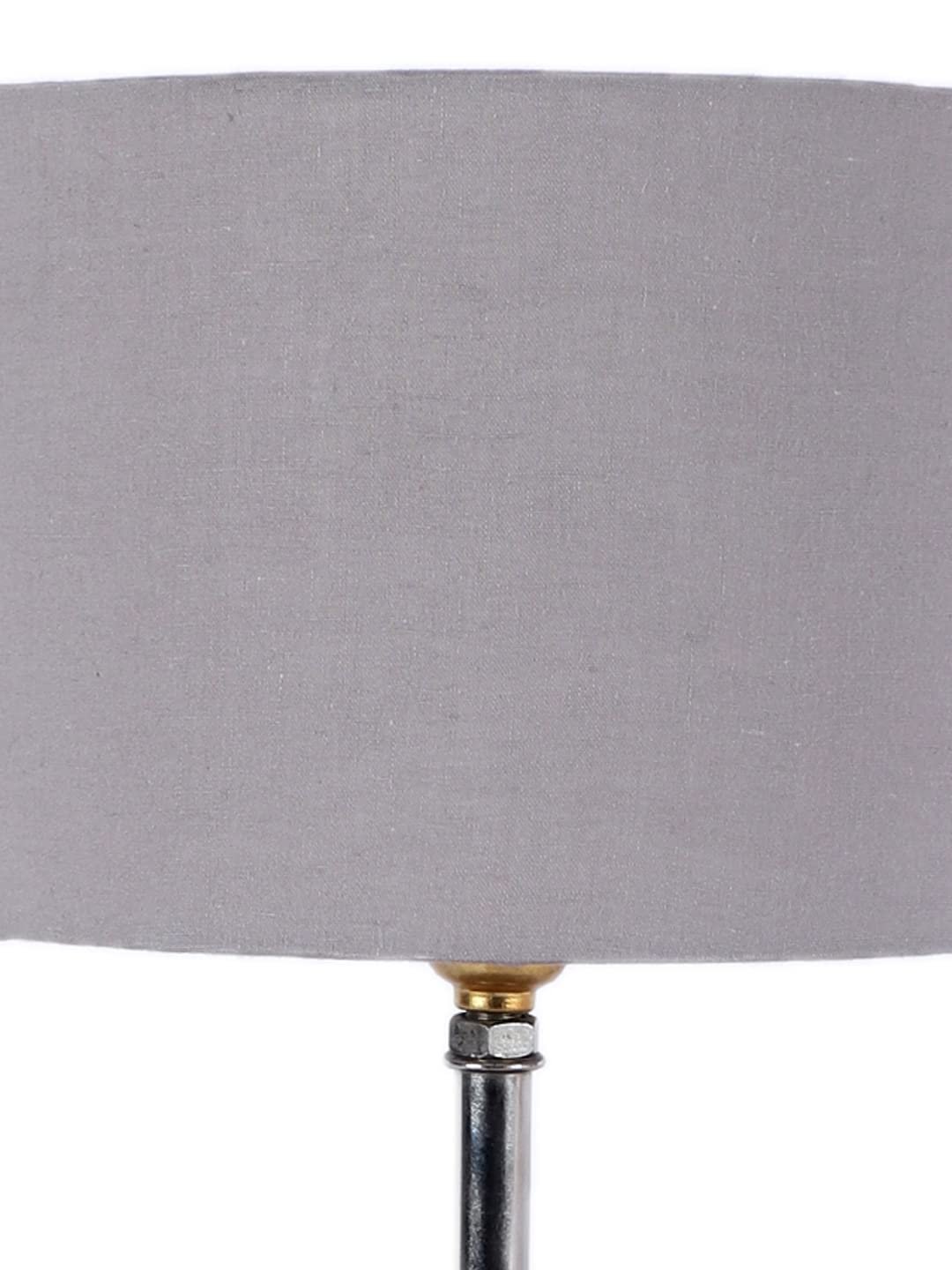 Wood Table lamp with Grey Cotton Shade