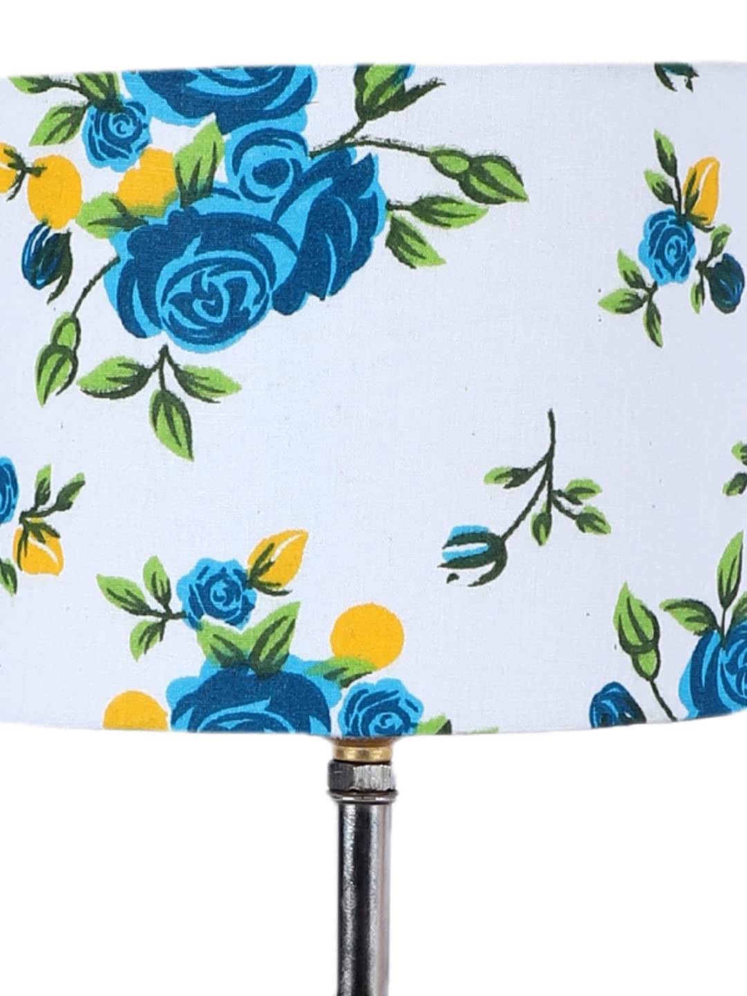 Wood Table lamp with Multicolor Cotton Shade