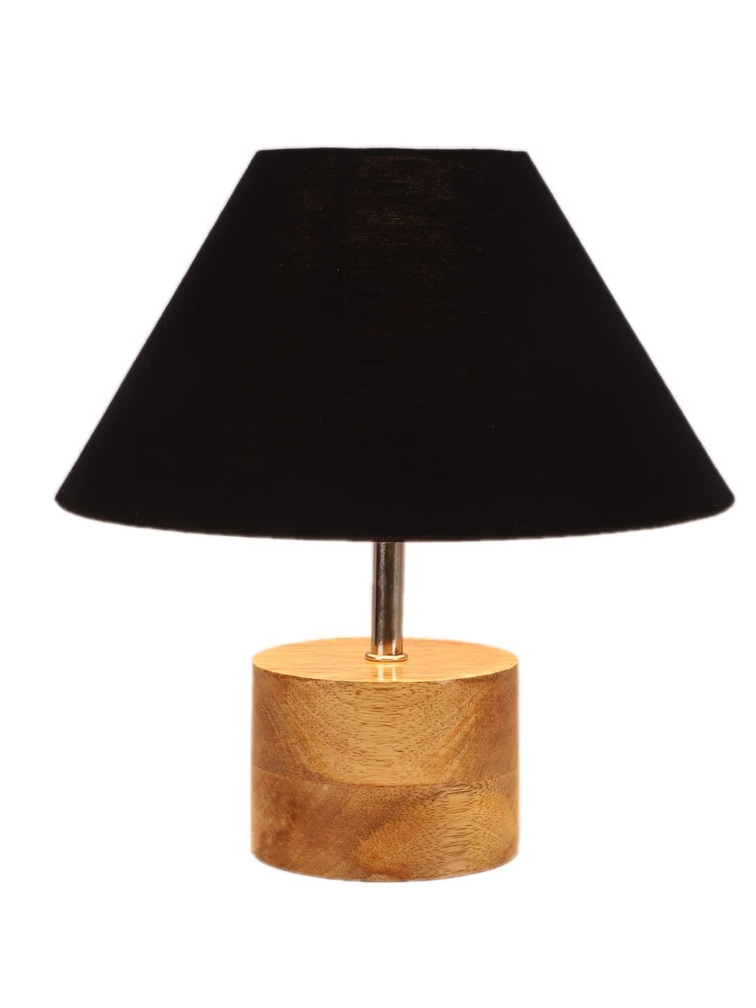 Wood Table lamp with Black Cotton Shade