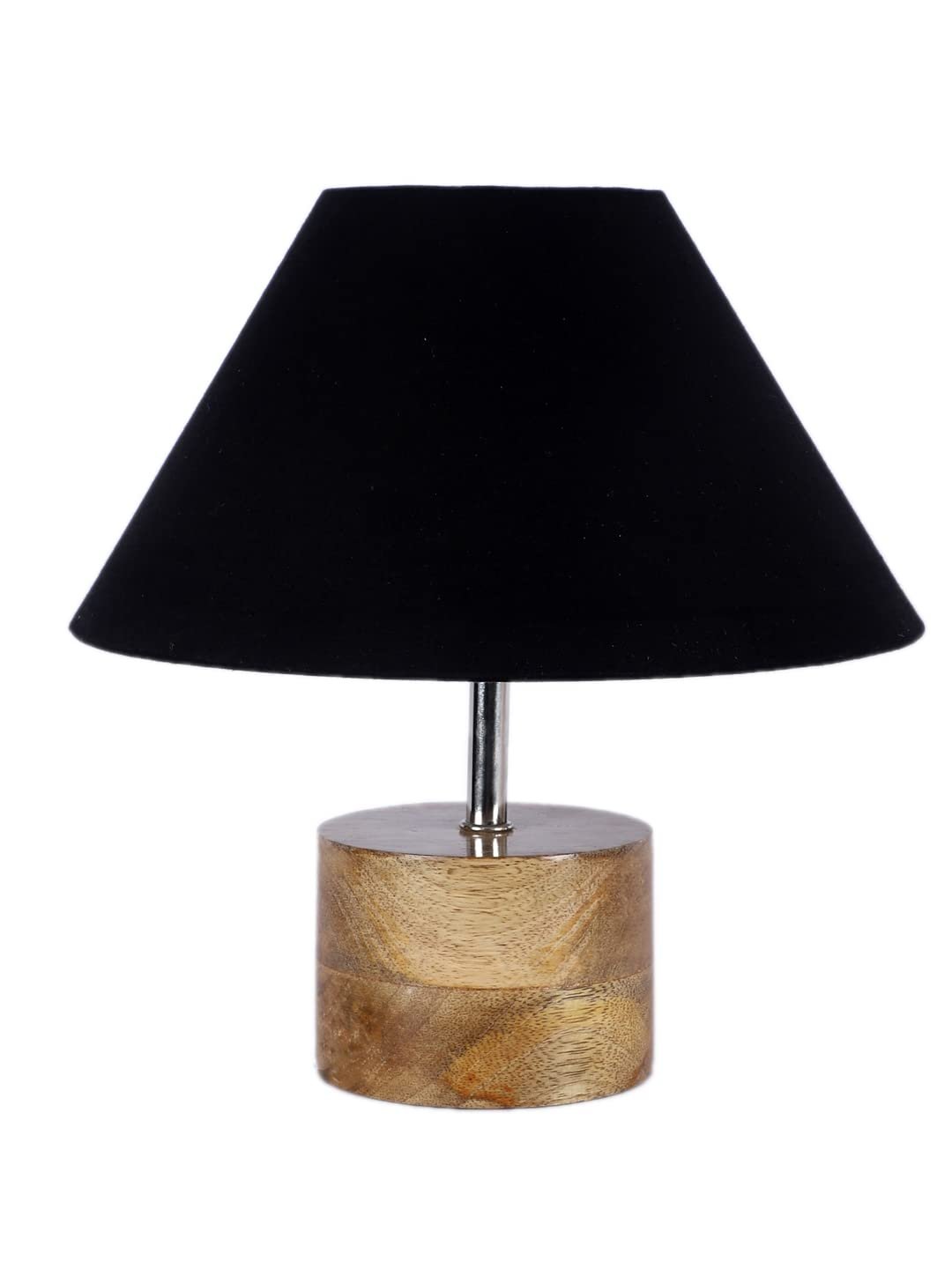 Wood Table lamp with Black Cotton Shade