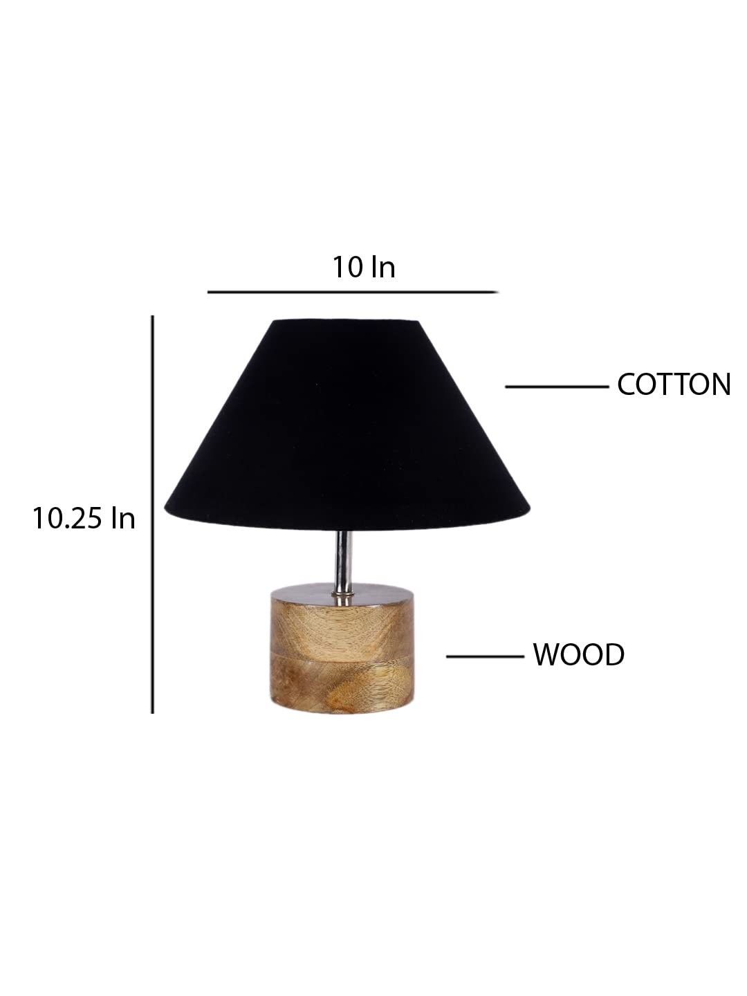 Wood Table lamp with Black Cotton Shade