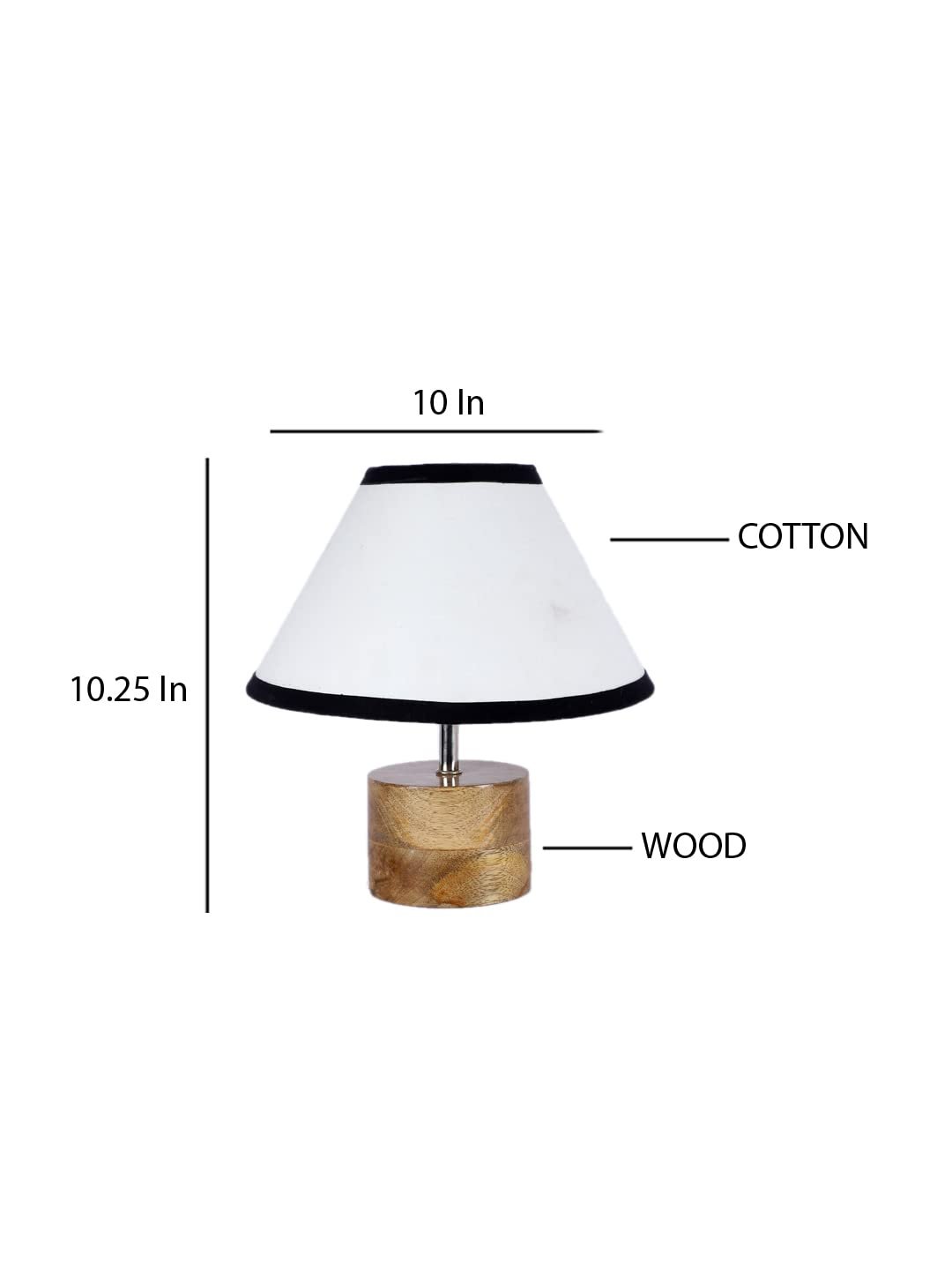 Wood Table lamp with Multicolor Cotton Shade