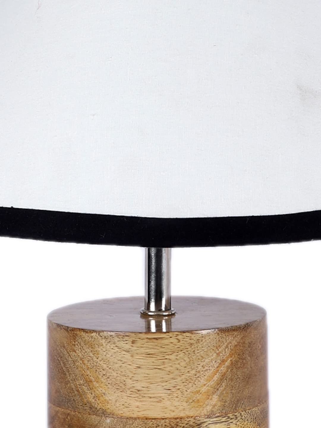 Wood Table lamp with Multicolor Cotton Shade