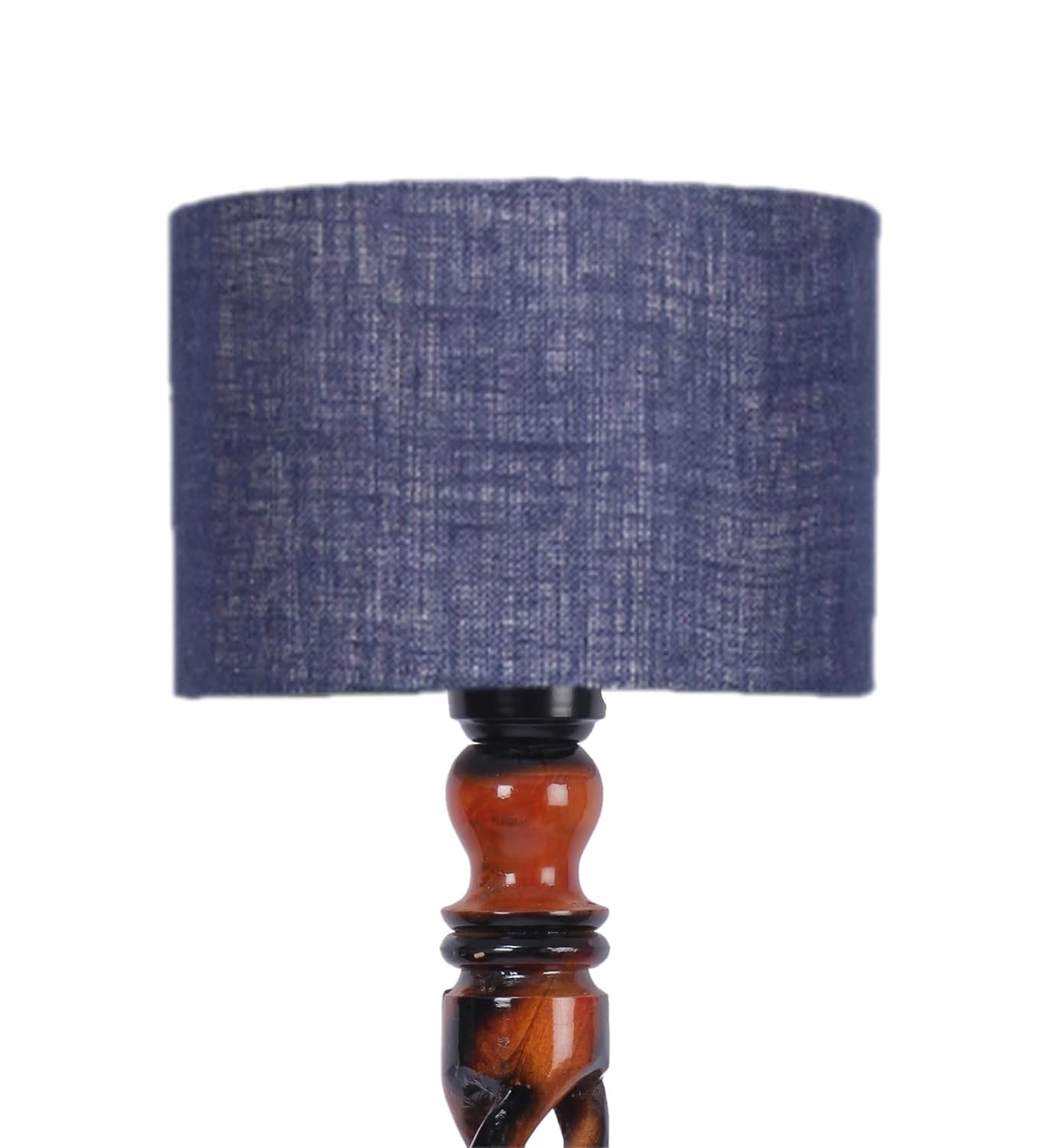 Blue Jute Wooden Floor Lamp -12-(12x56.7inches) -Open Snake