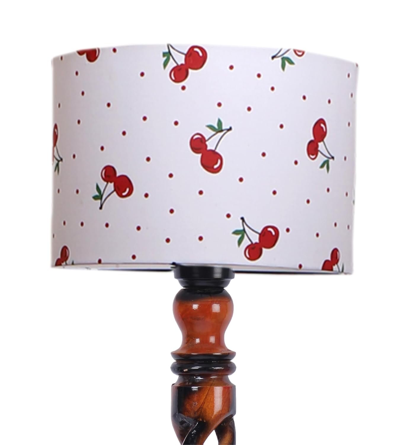 Printed Cotton Drum Wooden Floor Lamp -17 (12x56.7inches) -Open Snake