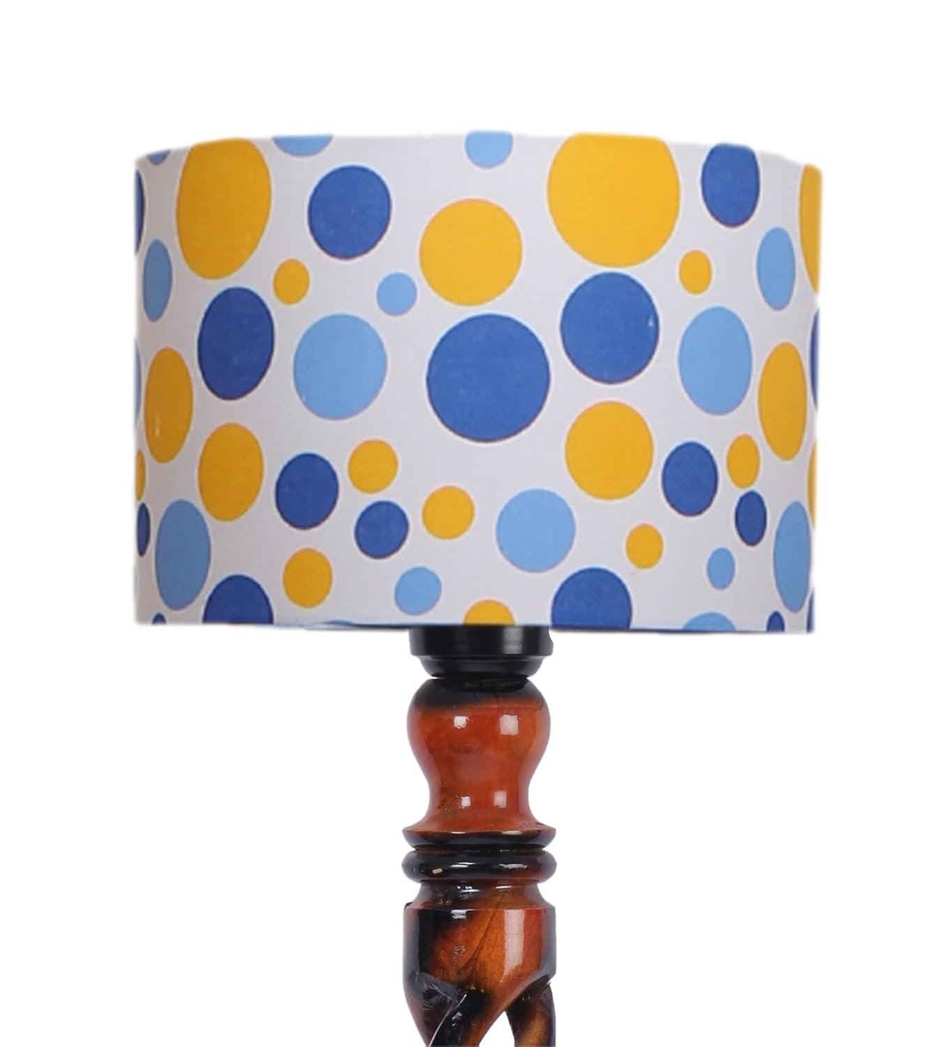 Printed Cotton Drum Wooden Floor Lamp -19 (12x56.7inches) -Open Snake