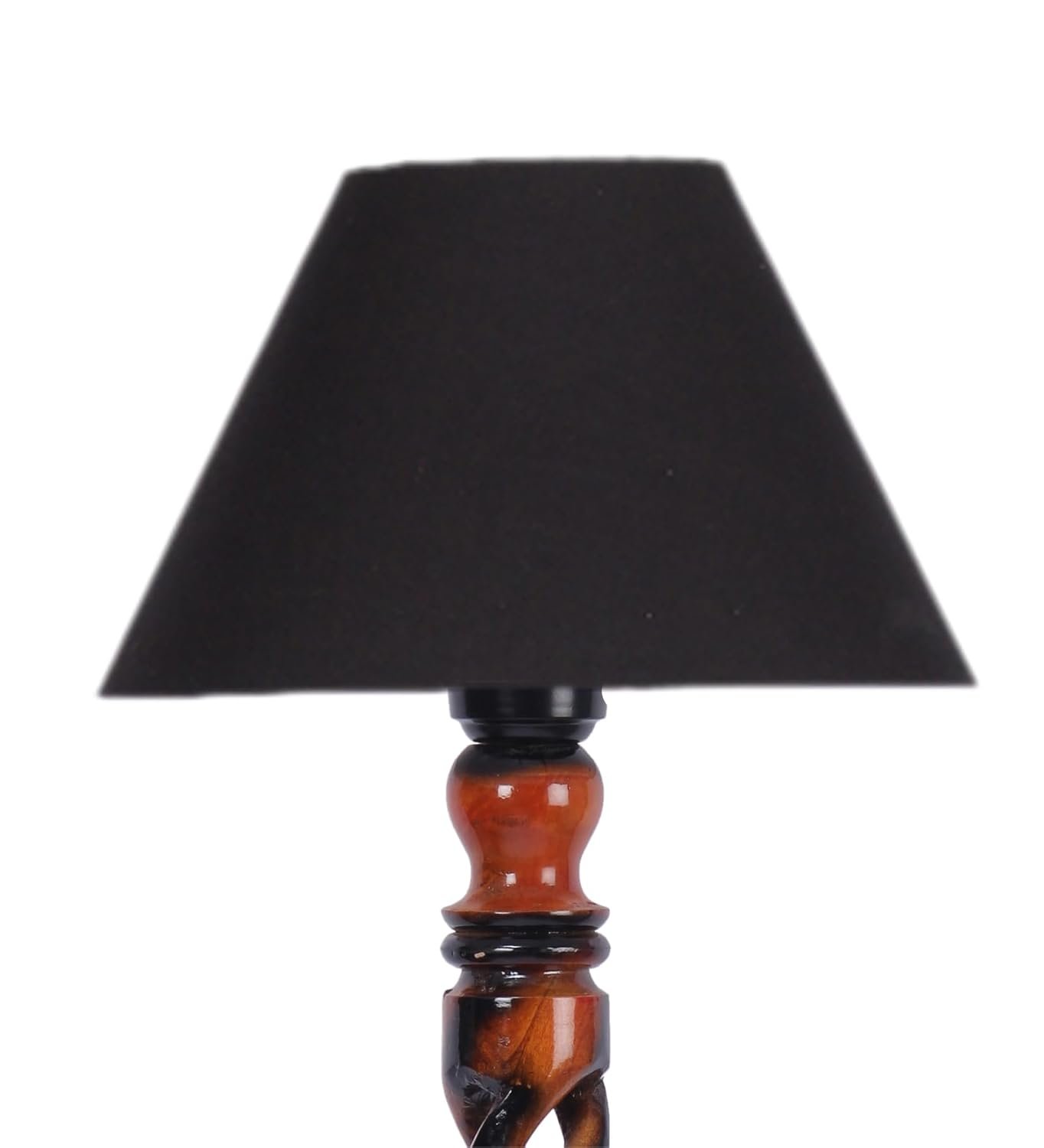 Black Cotton Conical Wooden Floor Lamp -21 (14x55.75inches) -Open Snake