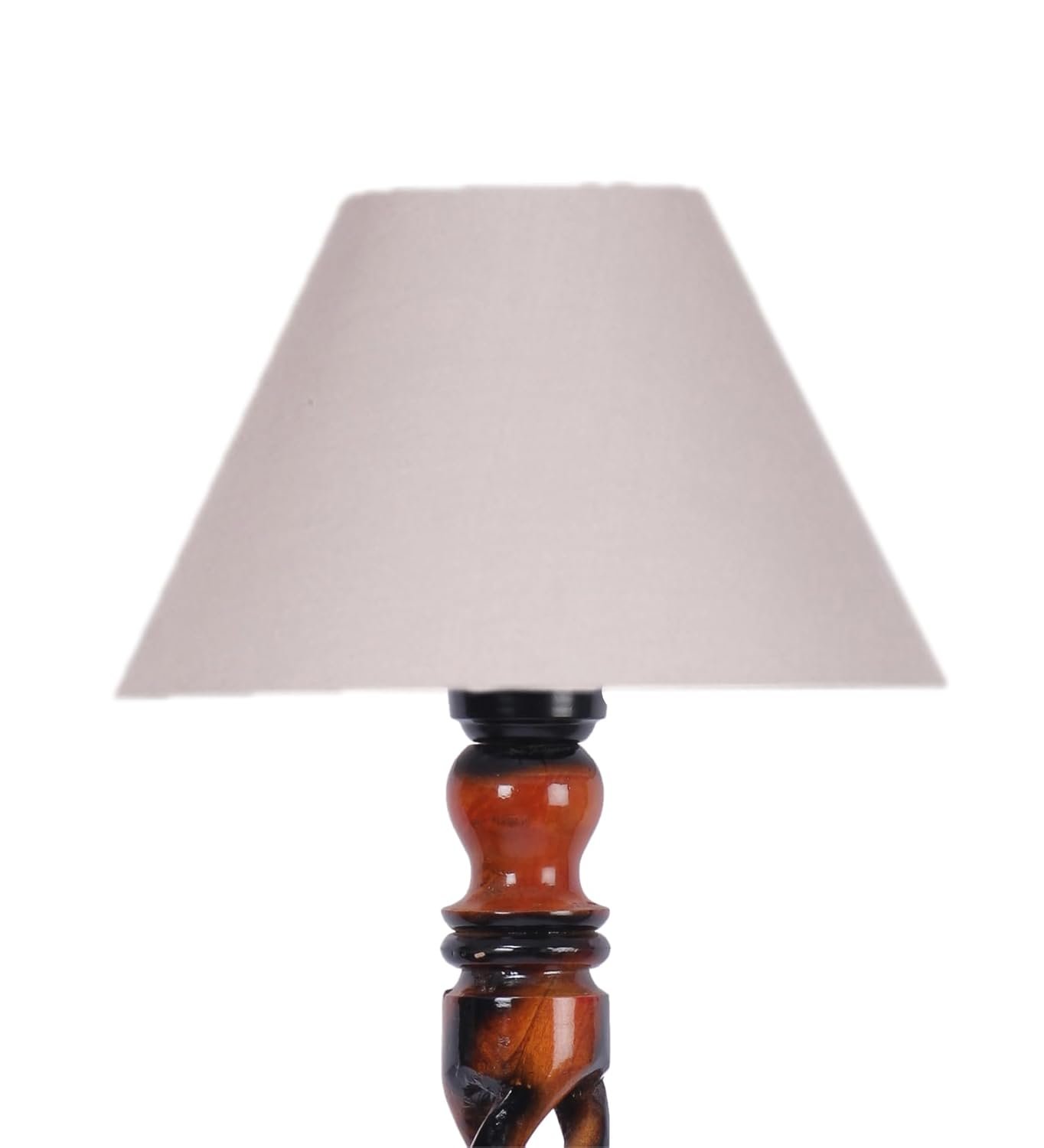 Grey Cotton Conical Wooden Floor Lamp -25-(14x55.75inches) -Open Snake