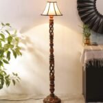 Multiclored Cotton Wooden Floor Lamp -39-(12×54.8inches) -Open Snake