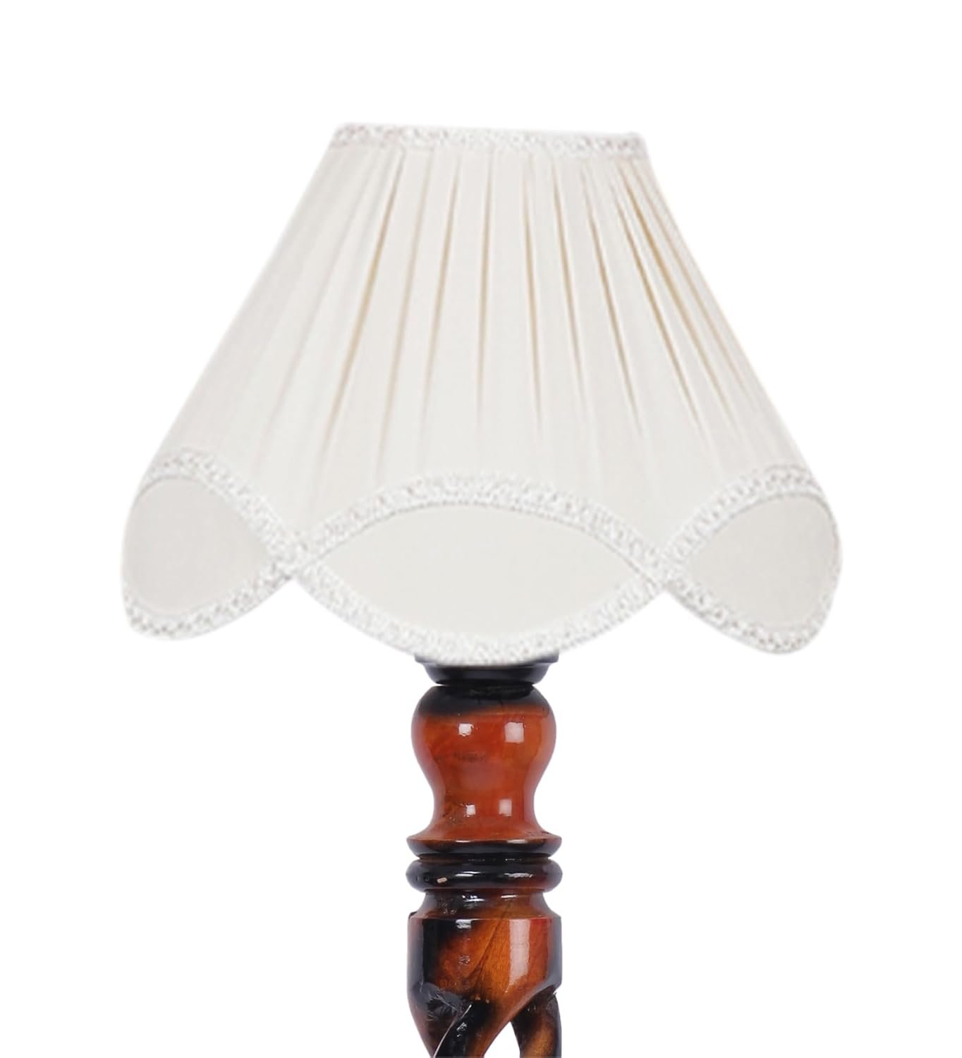 Vintage Cotton Shade Wood Floor Lamp -41-(12x54.8inches)-Open Snake