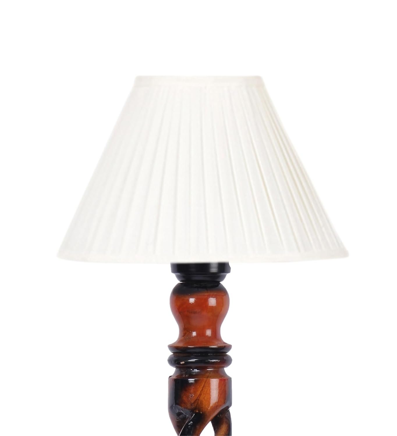 Cotton Straight Pleated Wooden Floor Lamp -42-(12x54.8inches)-Open Snake