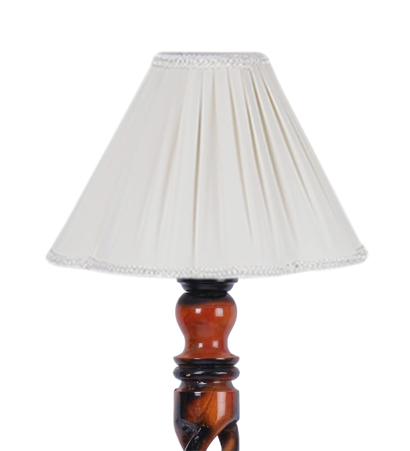 Vintage Cotton Shade Wood Floor Lamp -44-(12x53.75inches-Open Snake