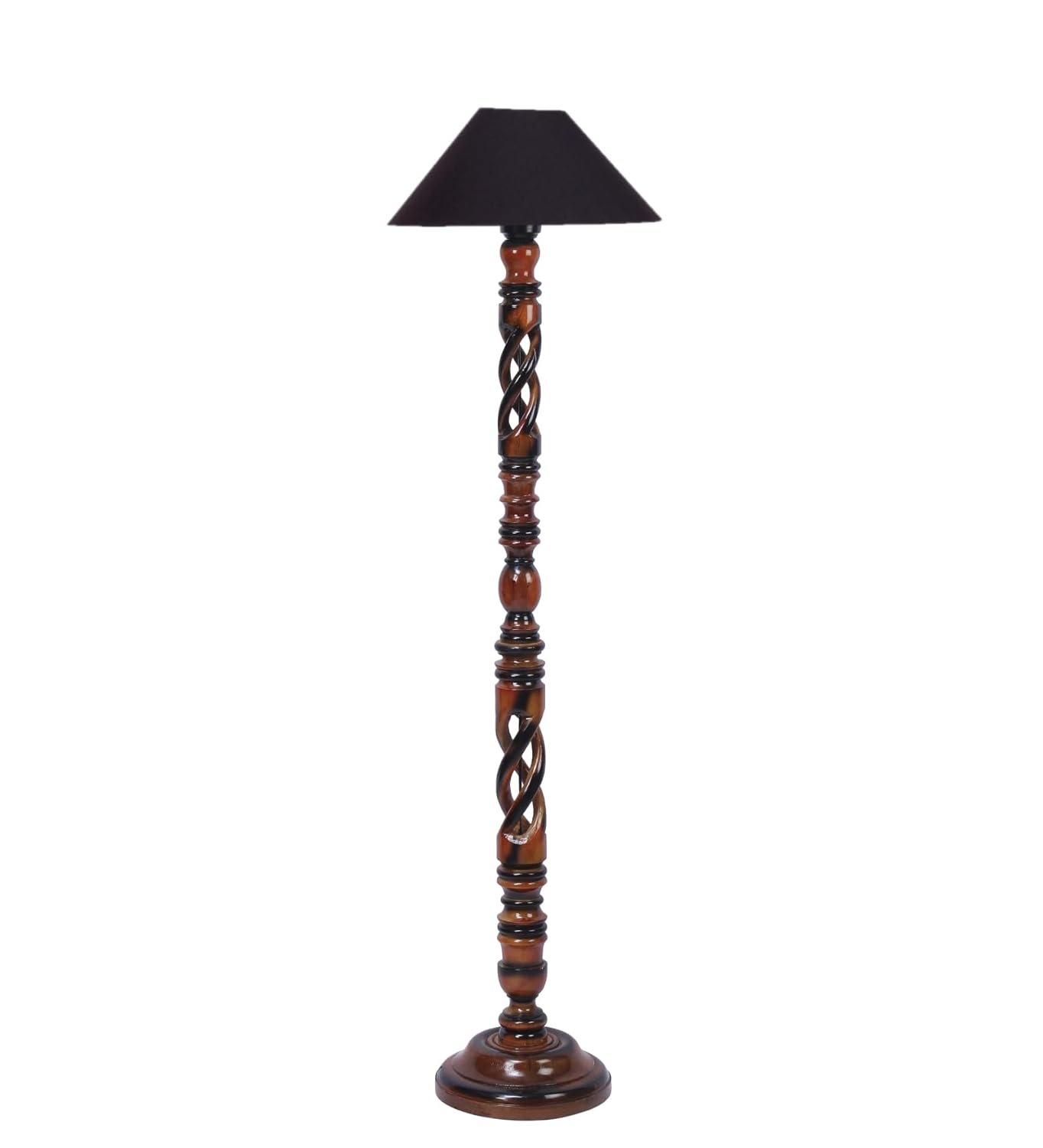 Black Cotton Coolie Floor Lamp -48(13x53.75 inches)-Open Snake