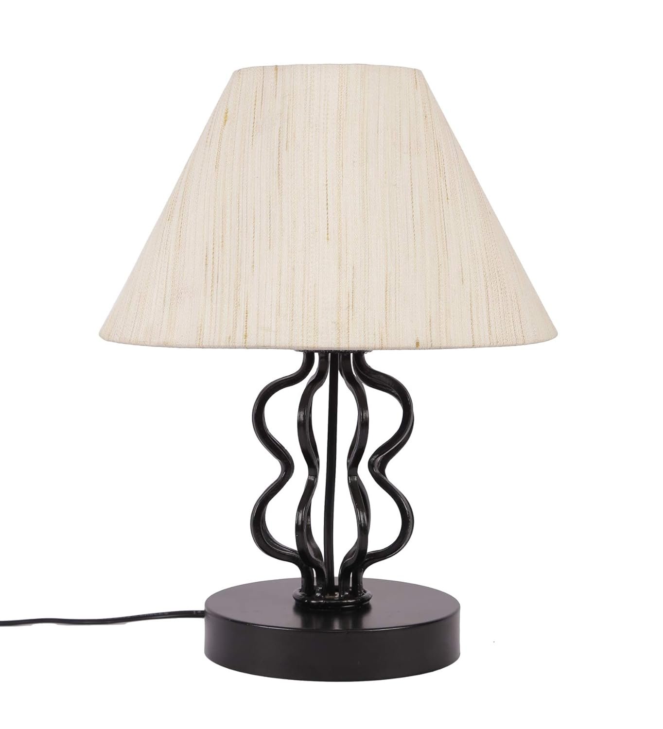 Off-White Cotton Table lamp with Iron Base (APA111)