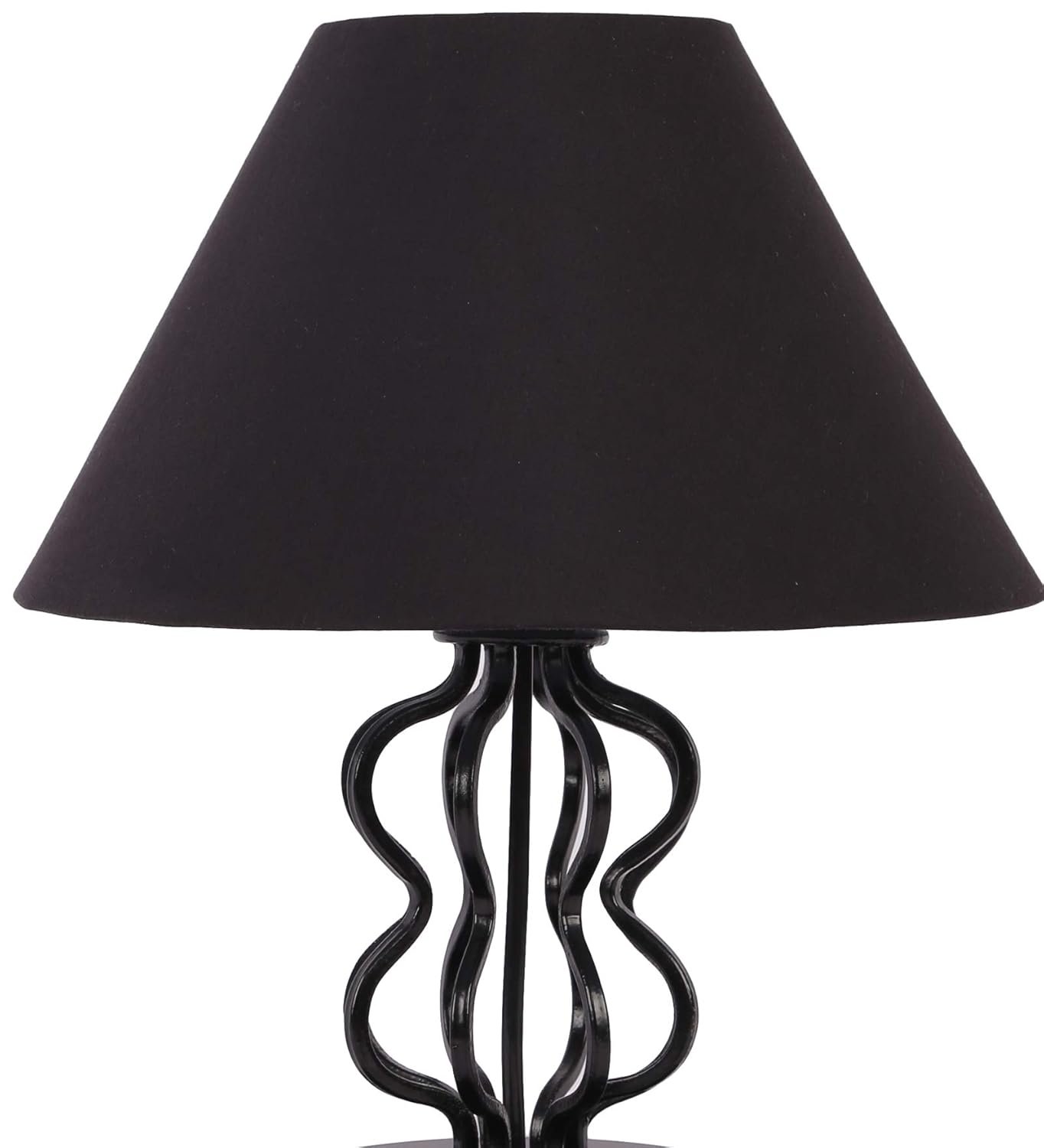 Black Cotton Table lamp with Iron Base