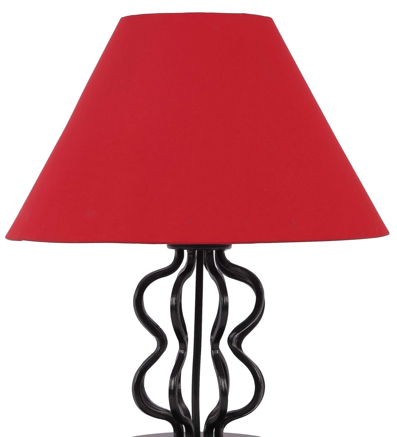 Red Cotton Table lamp with Iron Base