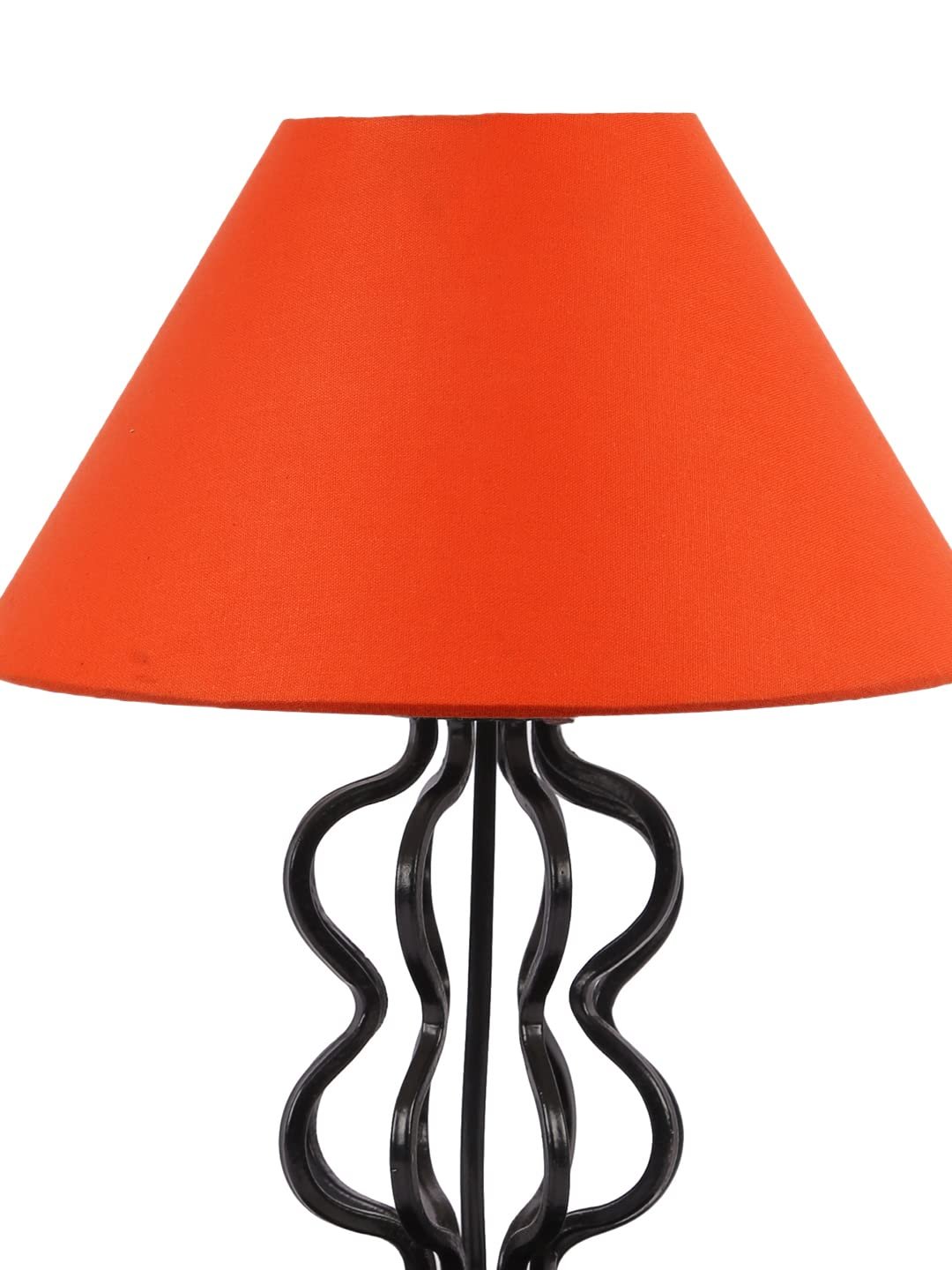 Orange Cotton Shade Iron Table Lamp