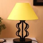Yellow Cotton Shade Iron Table Lamp