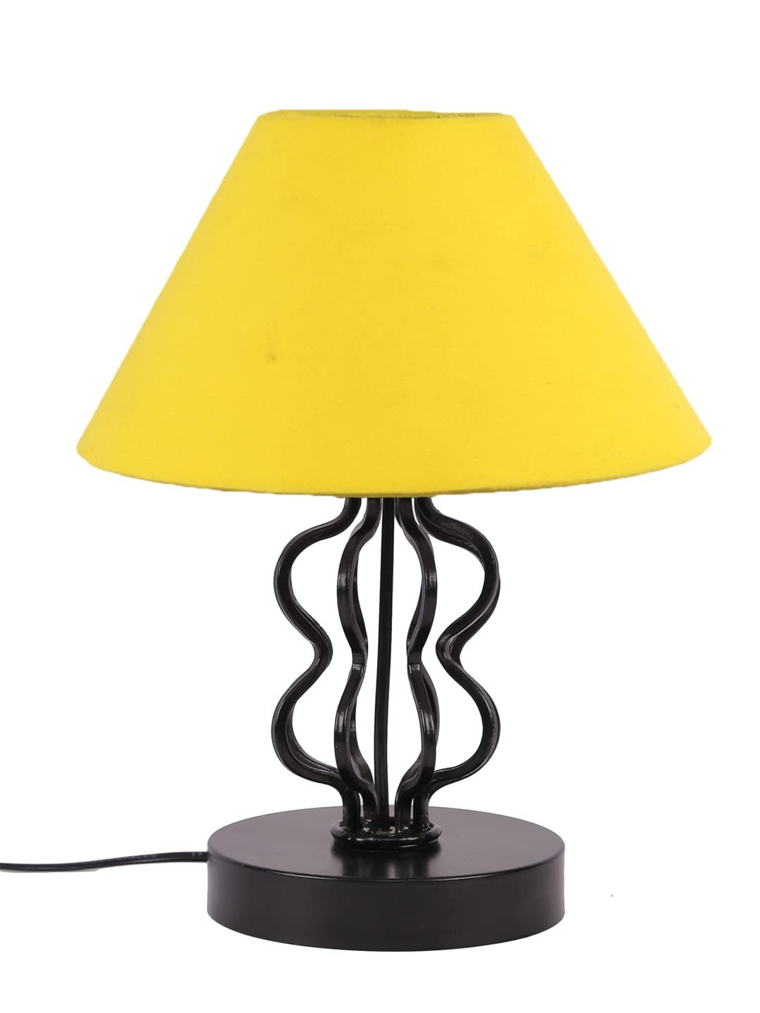 Yellow Cotton Shade Iron Table Lamp