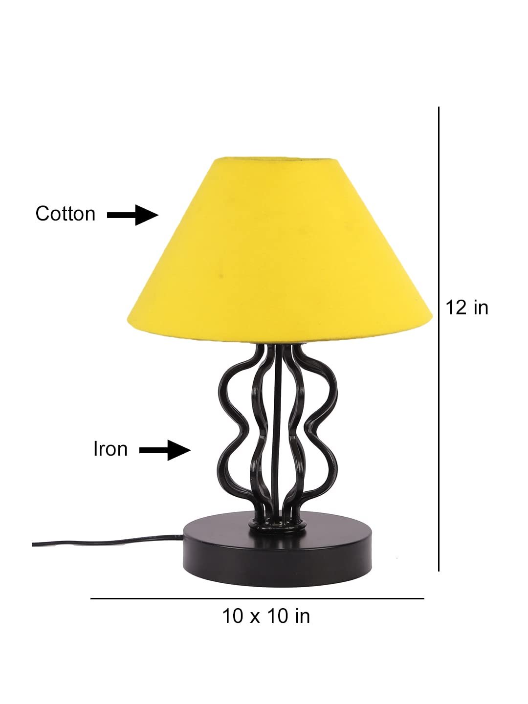 Yellow Cotton Shade Iron Table Lamp