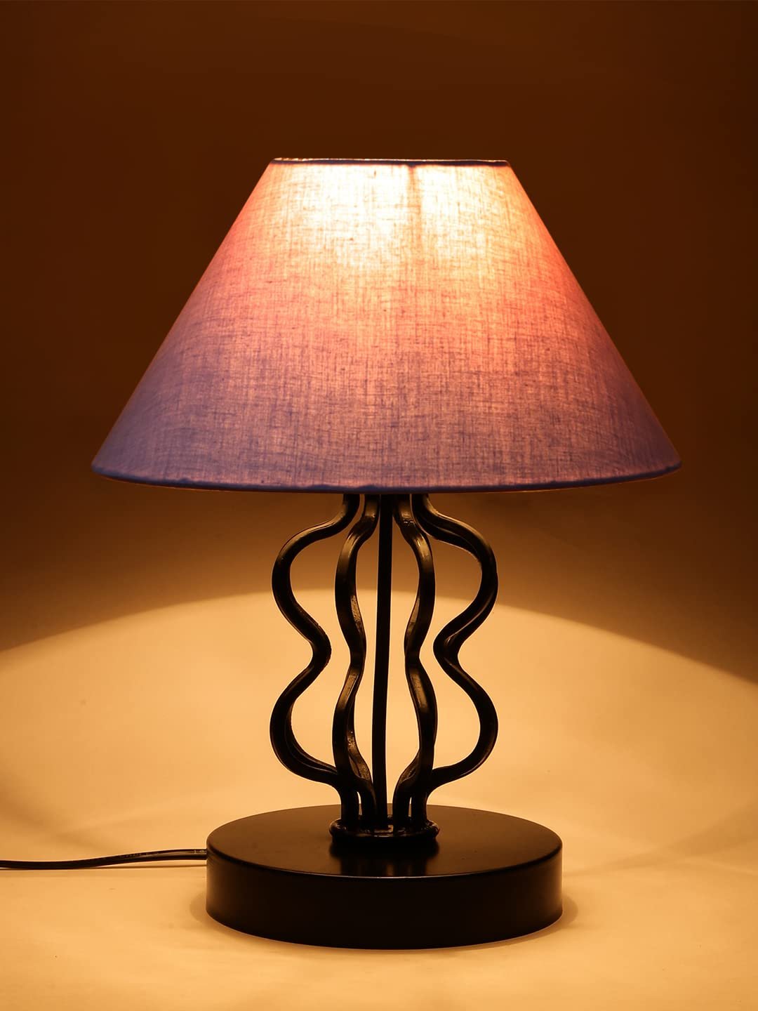 Grey Cotton Shade Iron Table Lamp
